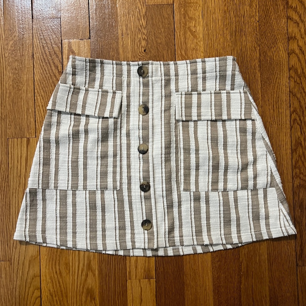 Mango Striped Mini Skirt